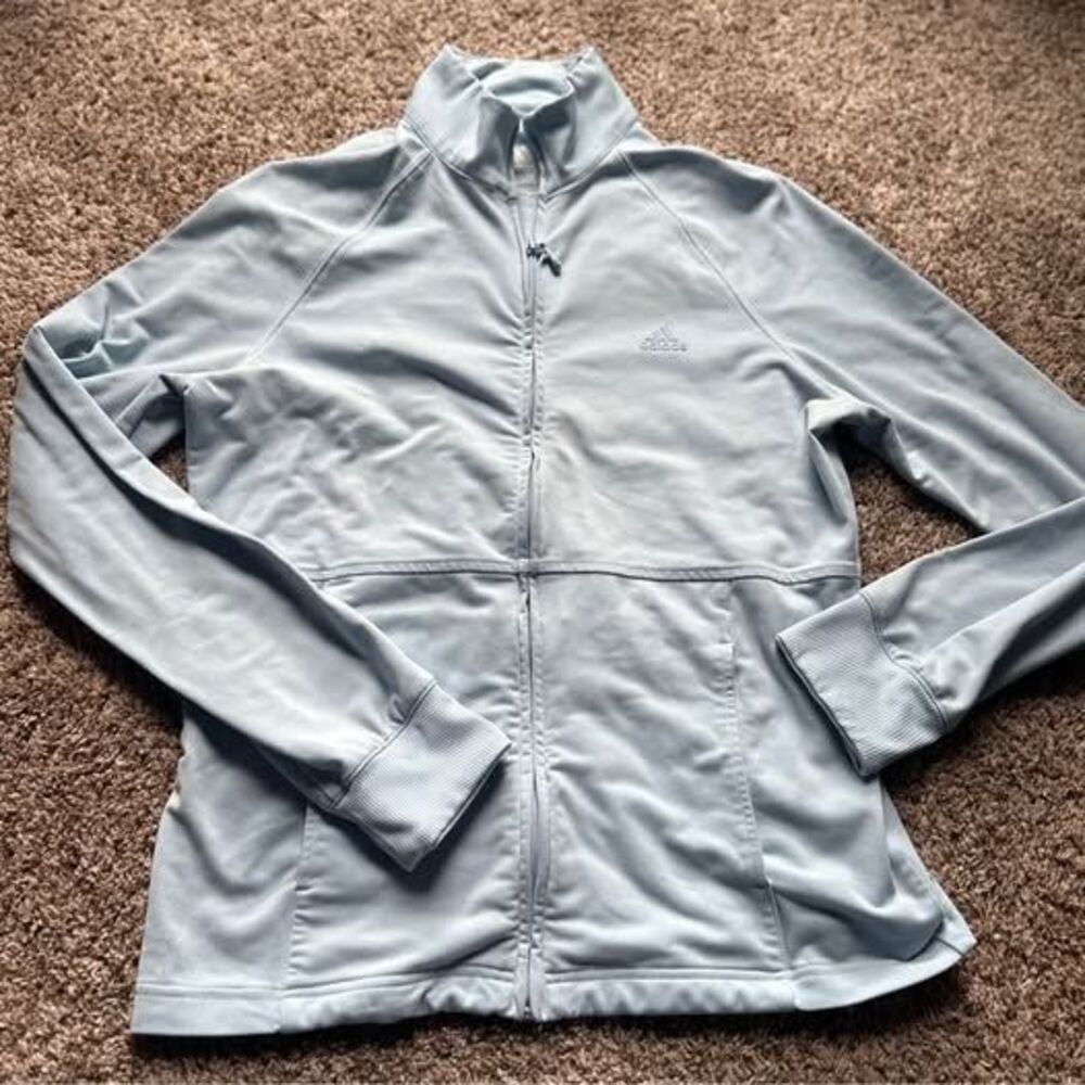 Blue adidas athletic full zip jacket